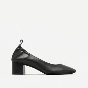 Everlane | The Day Heel in Black Leather 8.5